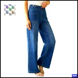 Wide Leg Jeans Lyocell Cotton Stretchy Adjustable Waist Y2K Chic Spring